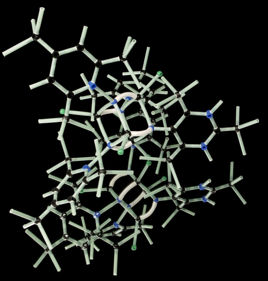 A close up of the structure of a molecule